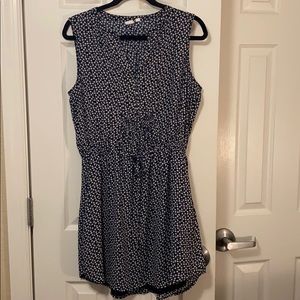 Navy blue and white dress